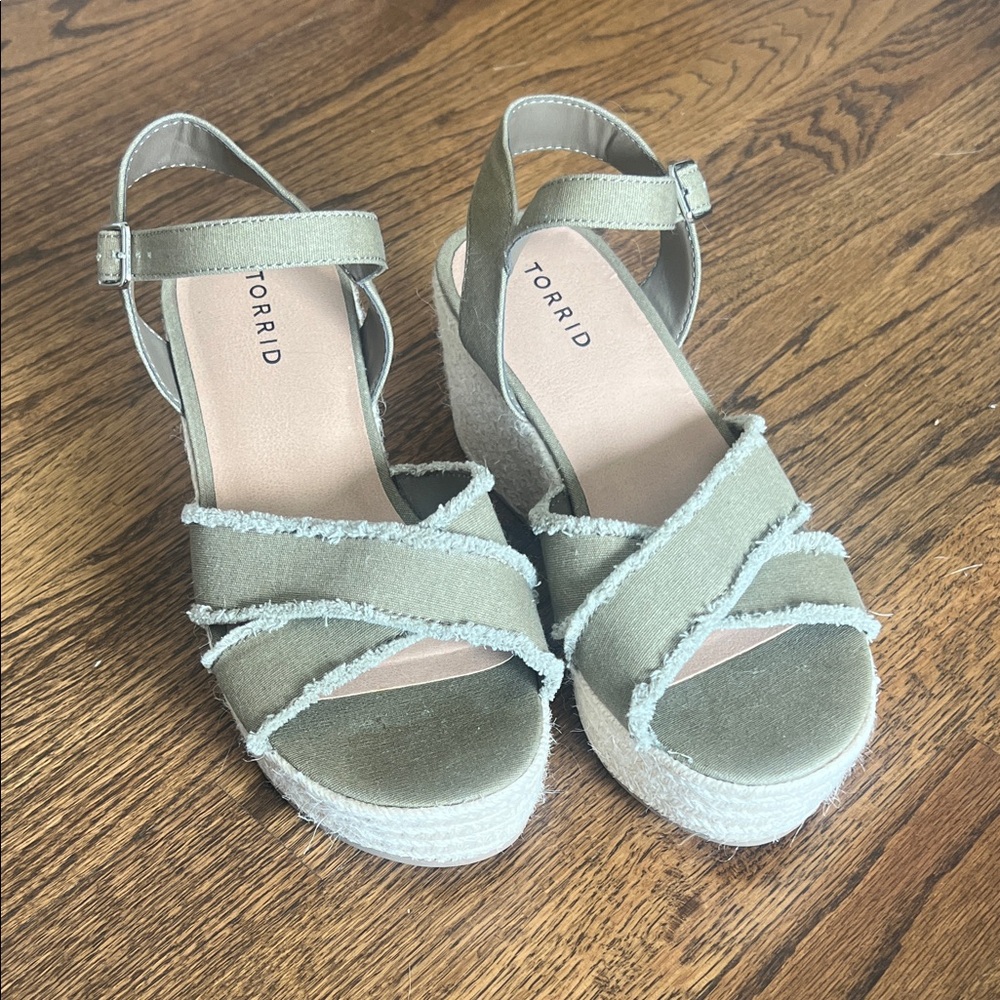 Torrid Olive Wedge Sandals